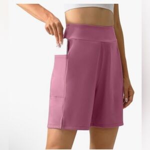 NEW Workout Stretchy Soft Yoga Pockets High Waisted Running Athletic Shorts 2X